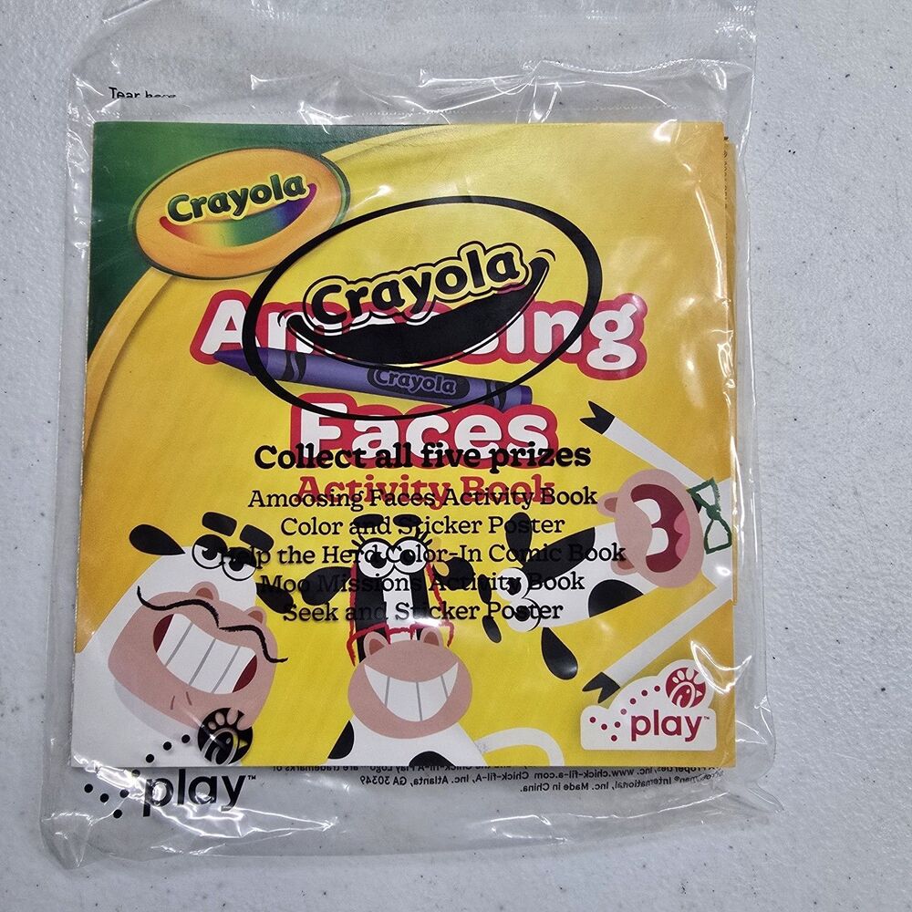 2026 Chick-fil-A Kids Meal Activity Book Crayola Color Book Amazing Faces NIP